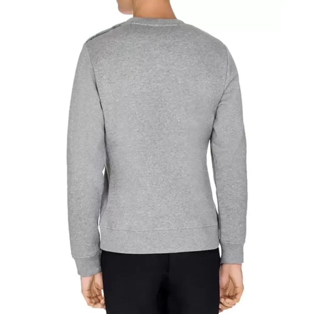 The Kooples Sport Grey + Grey Camo Skull Sweatshirt Small Raised Textured
